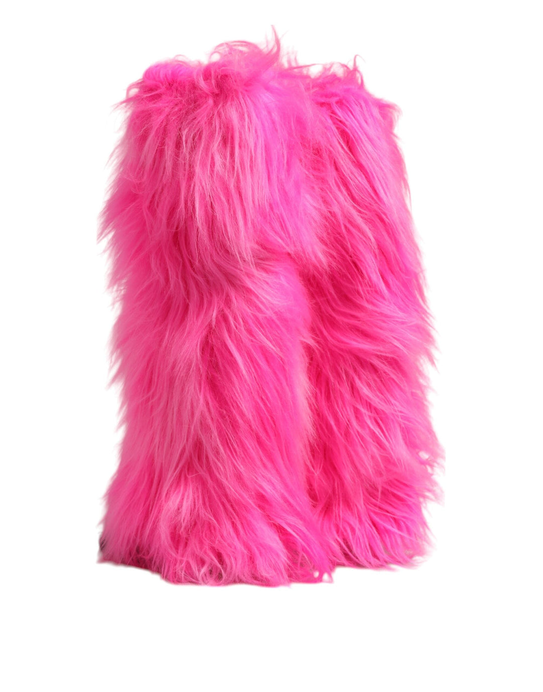 Women’s Dolce &amp; Gabbana Pink Faux Fur Leather High Heels Boots Shoes