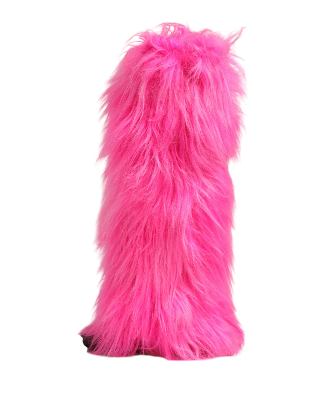 Women’s Dolce &amp; Gabbana Pink Faux Fur Leather High Heels Boots Shoes