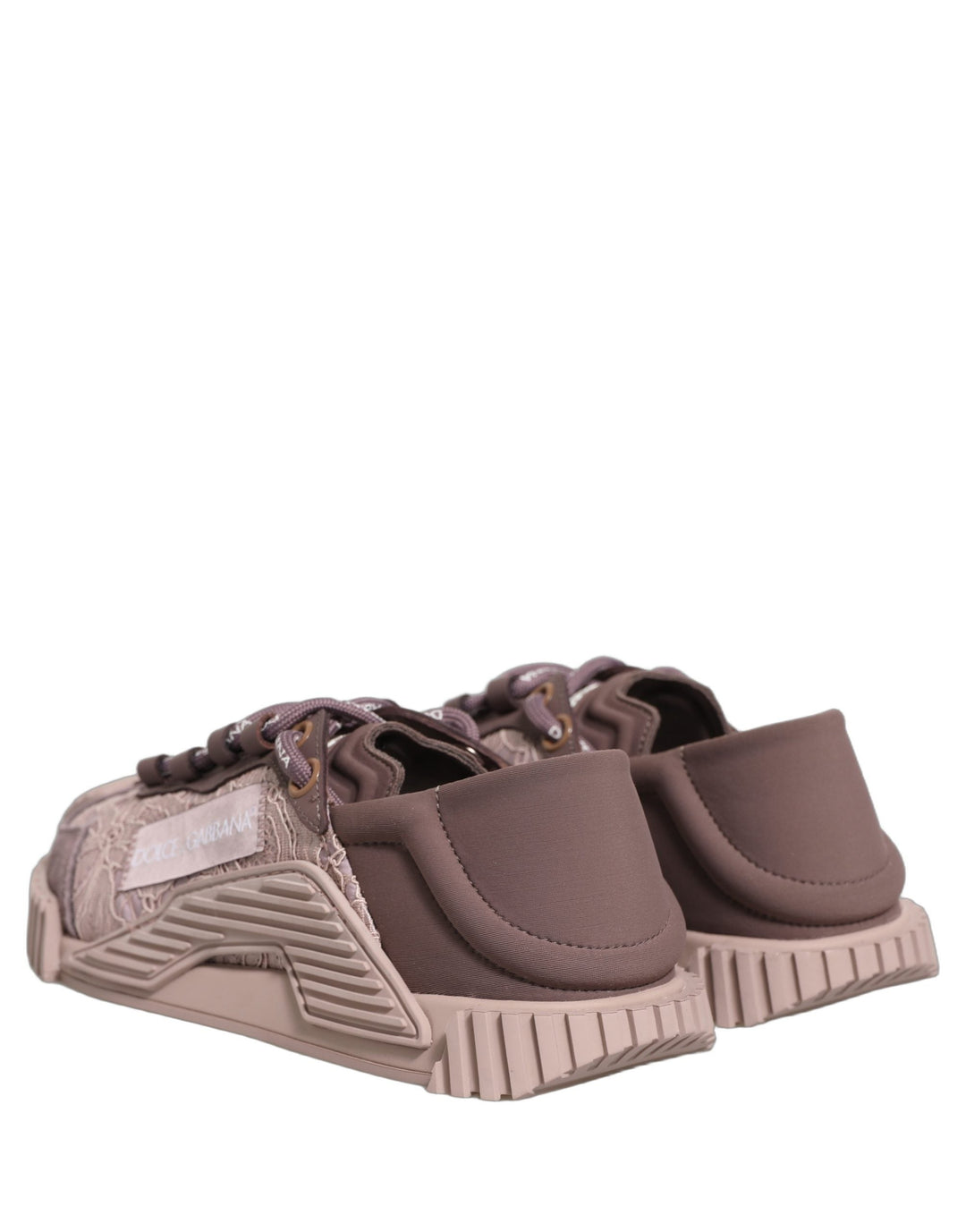 Dolce &amp; Gabbana Pink Lace NS1 Low Top Sneaker Sports Shoes