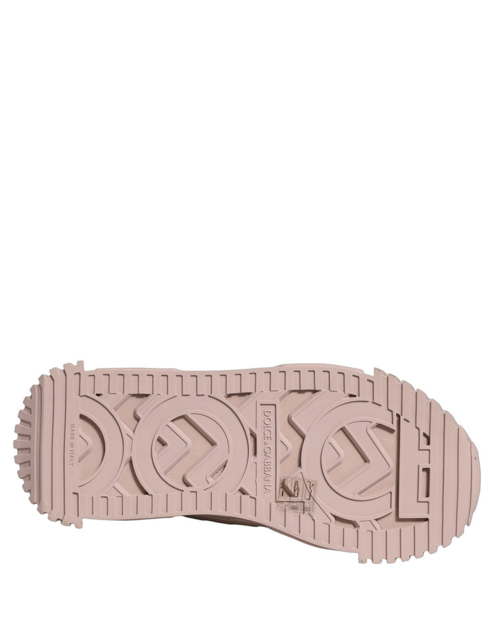 Dolce &amp; Gabbana Pink Lace NS1 Low Top Sneaker Sports Shoes