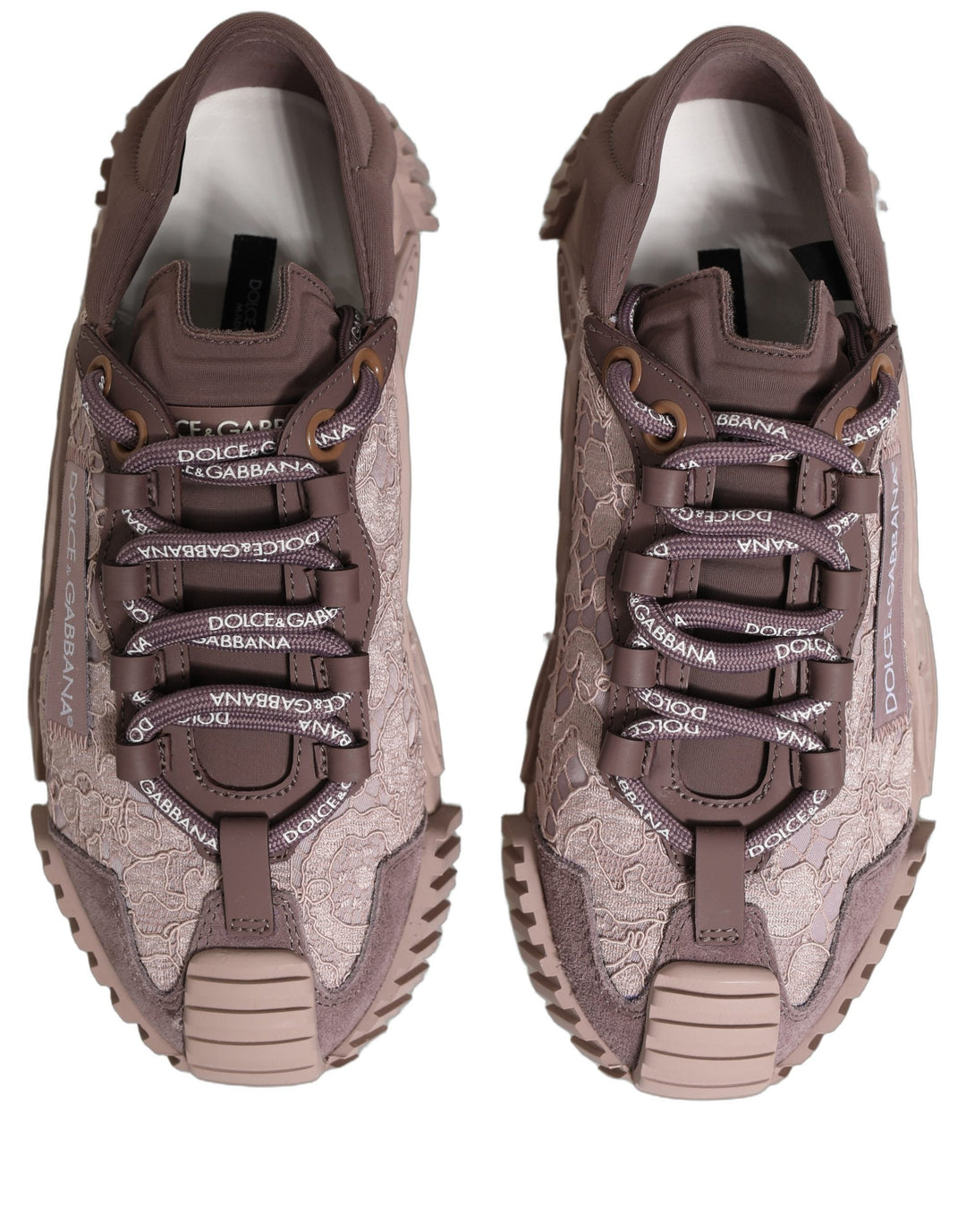 Women’s Dolce &amp; Gabbana Pink Lace Ns1 Low Top Sneaker Sports Shoes