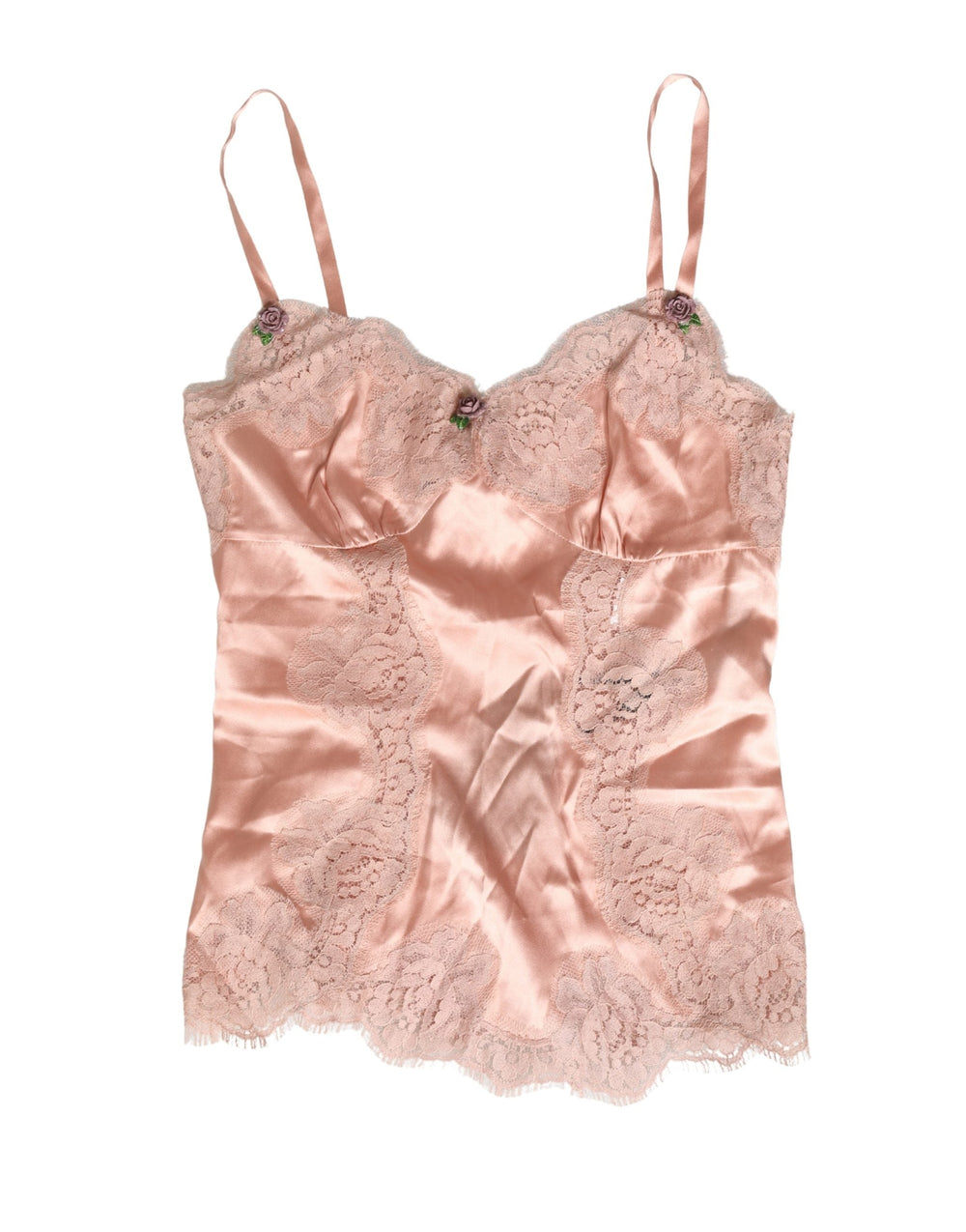 Women’s Dolce & Gabbana Pink Lace Silk Satin Tank Lingerie Sleepwear