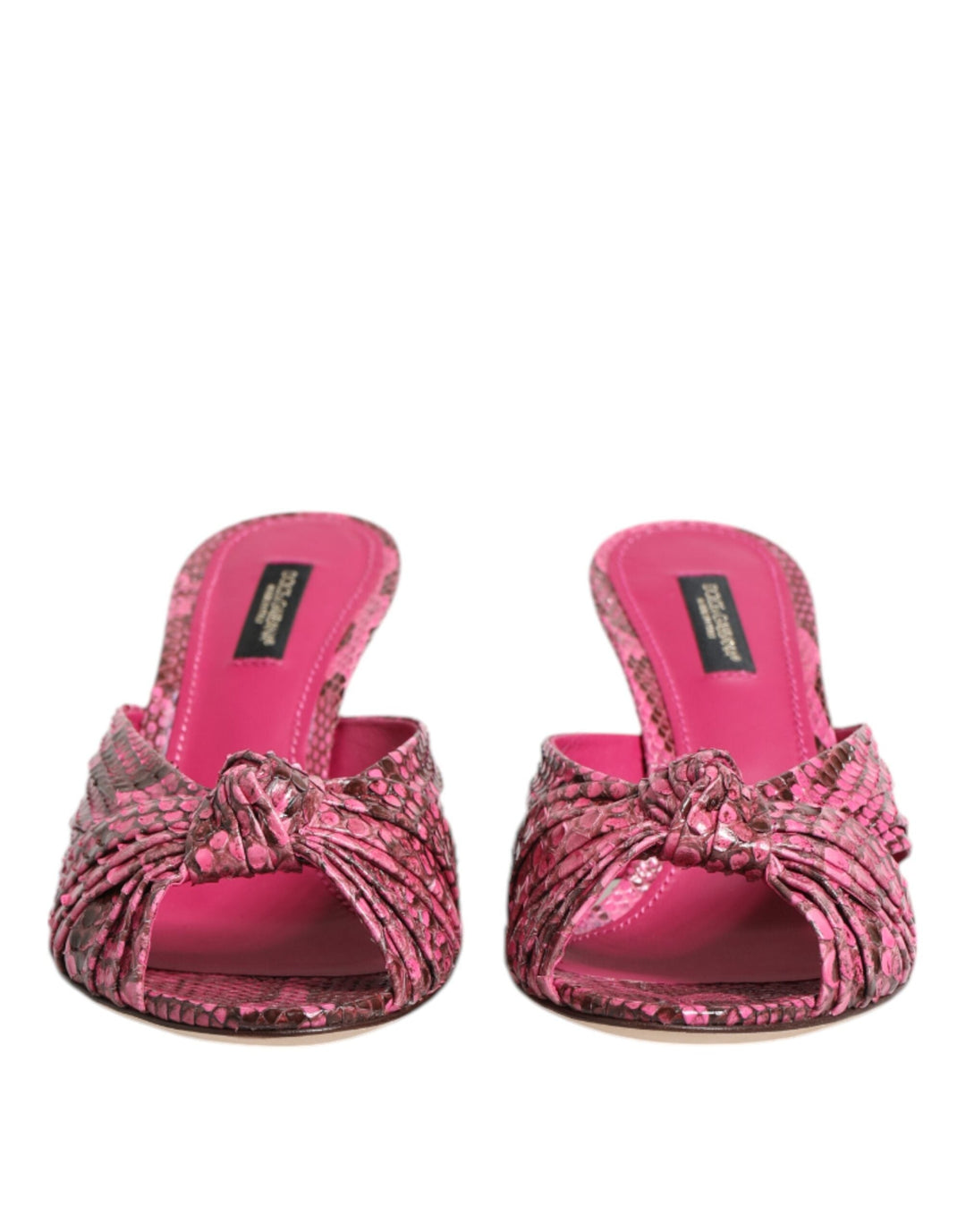 Women’s Dolce & Gabbana Pink Leather Heels Slides Sandals Shoes
