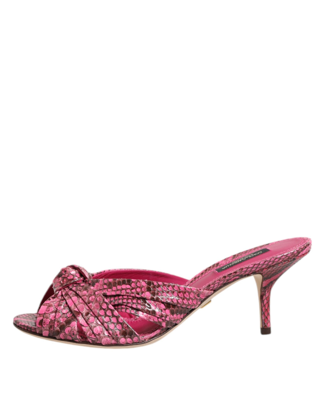 Women’s Dolce &amp; Gabbana Pink Leather Heels Slides Sandals Shoes