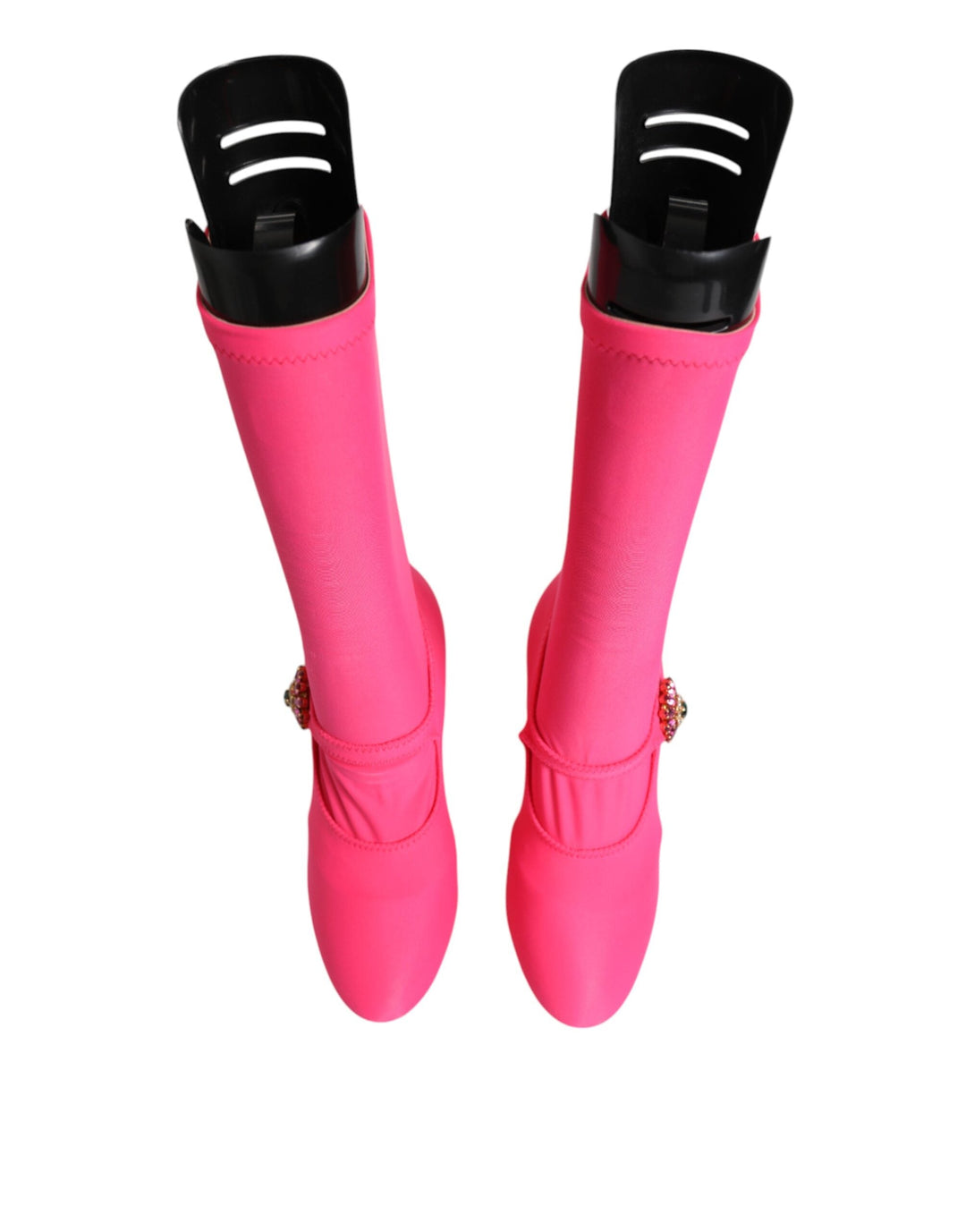 Women’s Dolce &amp; Gabbana Pink Nylon Crystal Vally High Boots Shoes