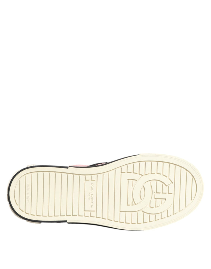 Dolce &amp; Gabbana Pink Quilted Nylon Slip-On Sneaker Shoes