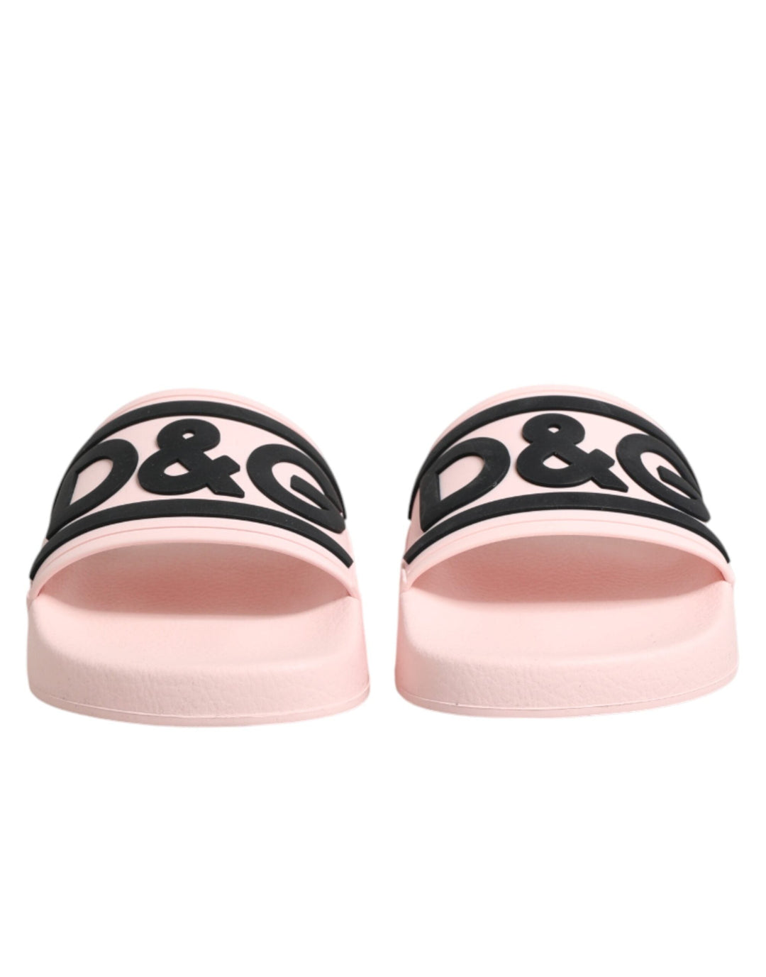 Women’s Dolce &amp; Gabbana Pink Rubber Slides Sandals Beachwear Shoes