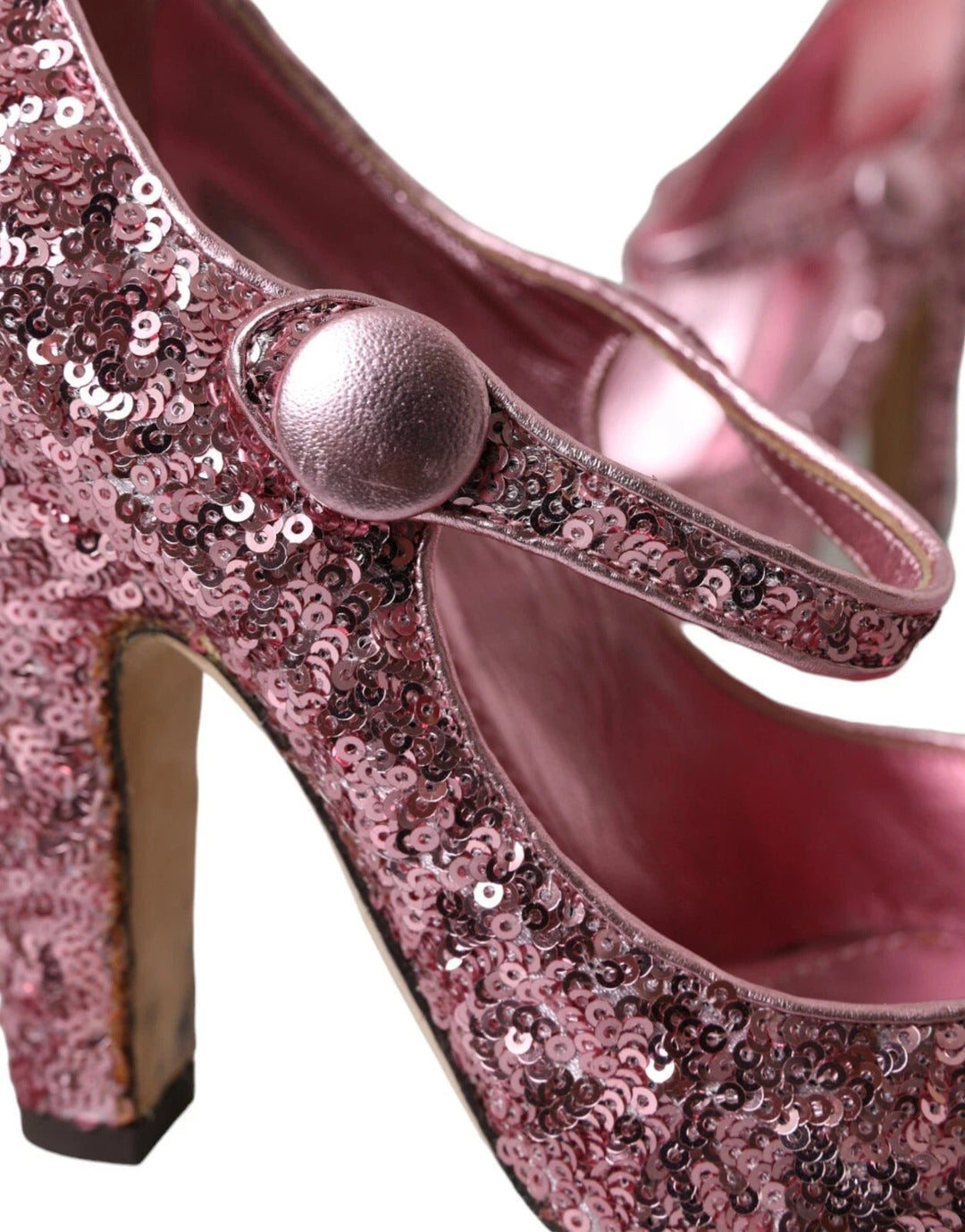 Women’s Dolce &amp; Gabbana Pink Sequin Mary Jane Pumps High Heels Shoes