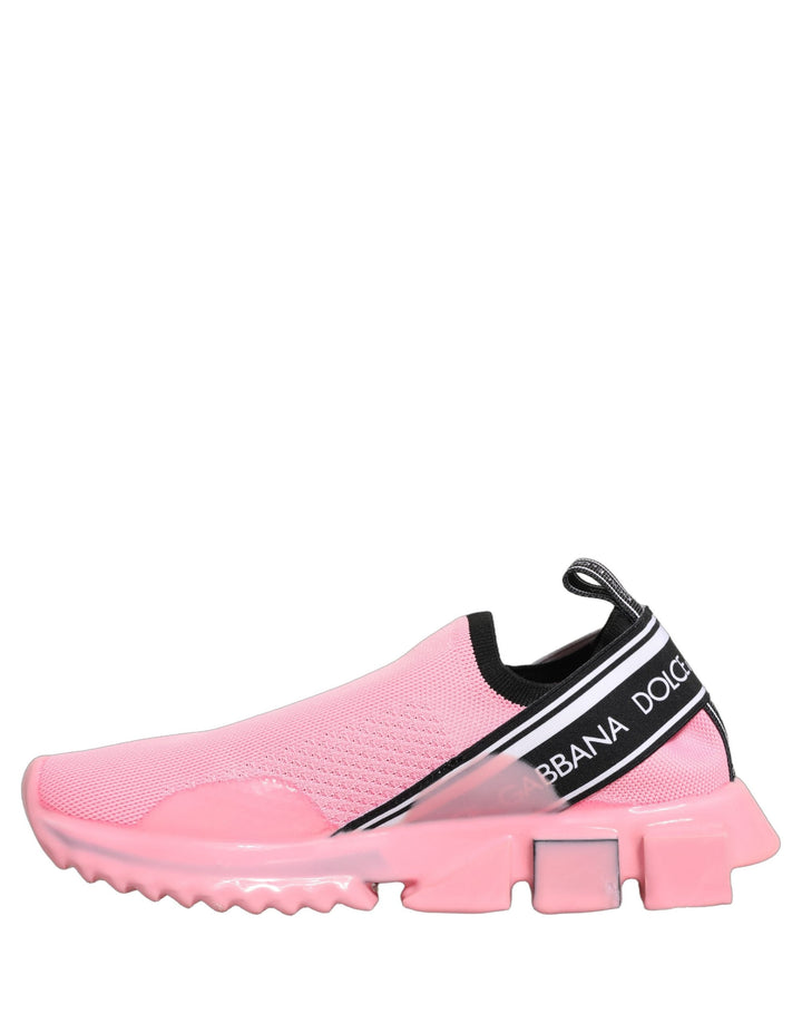 Dolce &amp; Gabbana Pink Slip On Low Top Sorrento Sneakers Shoes