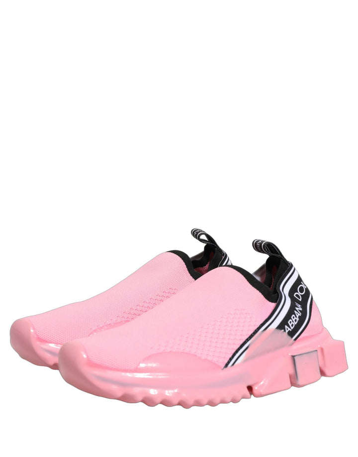Dolce &amp; Gabbana Pink Slip On Low Top Sorrento Sneakers Shoes