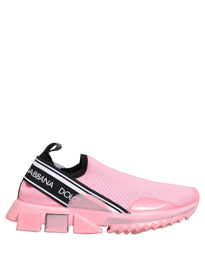 Dolce &amp; Gabbana Pink Slip On Low Top Sorrento Sneakers Shoes