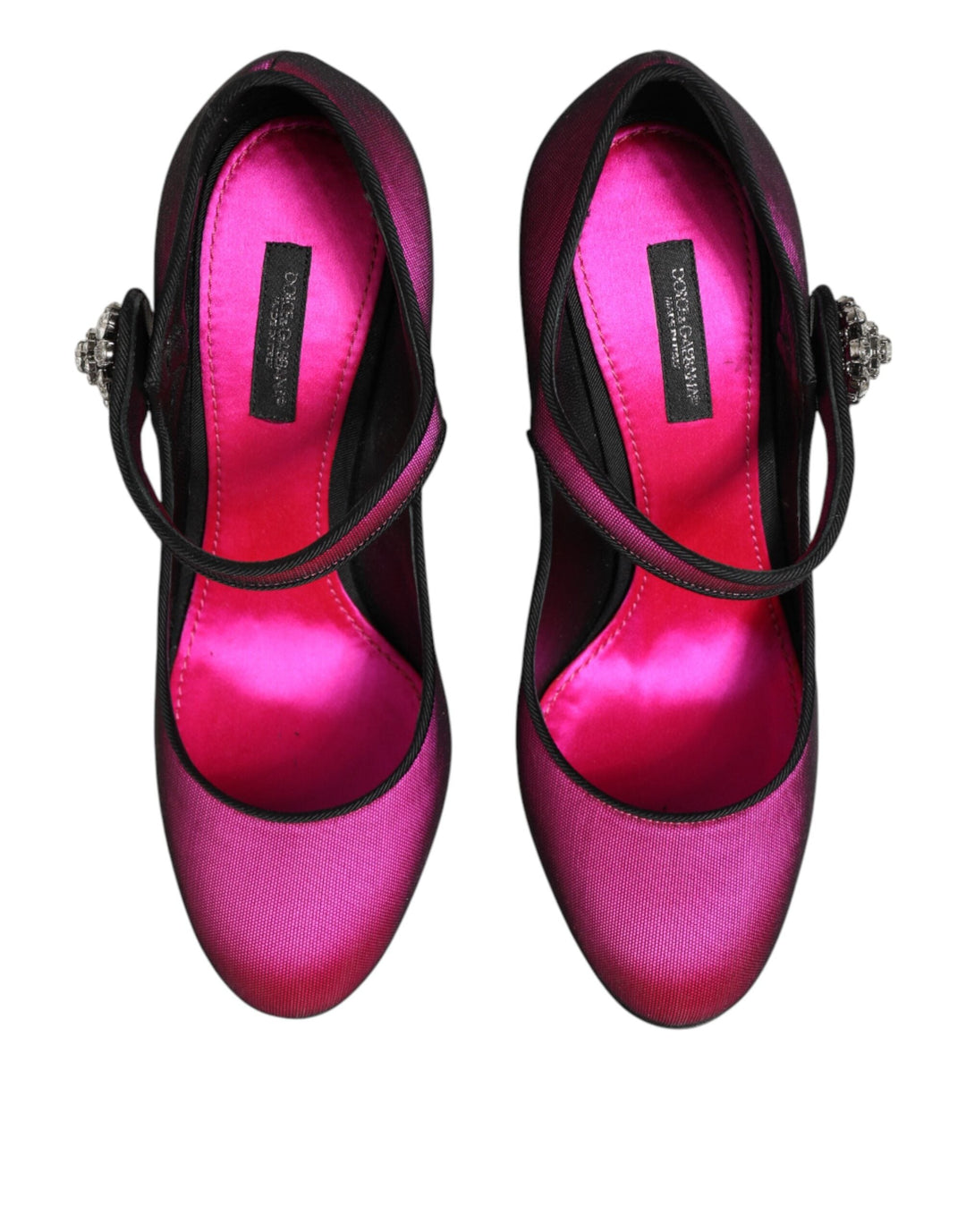 Women’s Dolce &amp; Gabbana Pink Strass Mary Janes Heels Pumps Shoes
