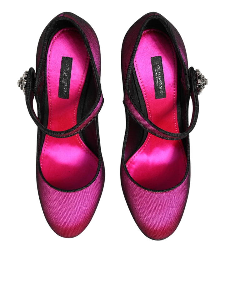 Women’s Dolce &amp; Gabbana Pink Strass Mary Janes Heels Pumps Shoes