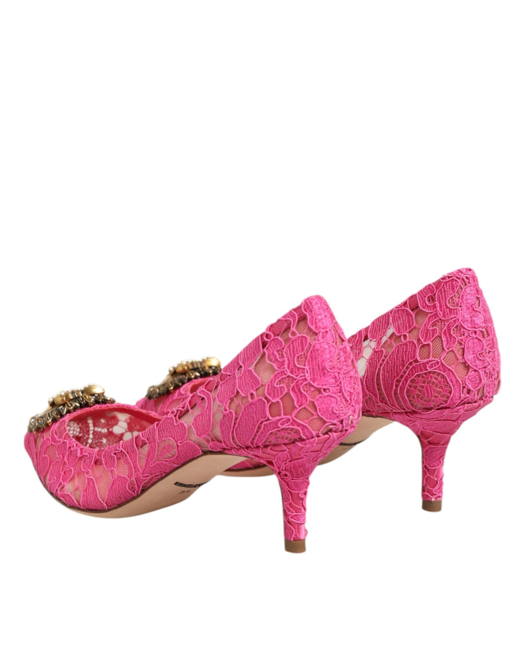 Women’s Dolce &amp; Gabbana Pink Taormina Lace Devotion Pumps Shoes