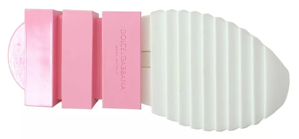 Dolce &amp; Gabbana Pink White Logo Sorrento Sneakers Shoes