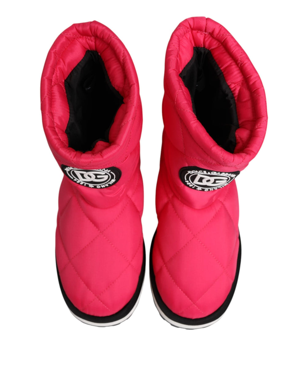 Women’s Dolce & Gabbana Pink White Viscose Padded Mid Calf Boots Shoes