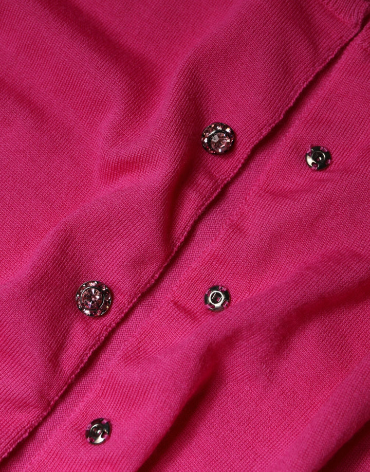 Women’s Dolce &amp; Gabbana Pink Wool Button Down Cardigan Sweater