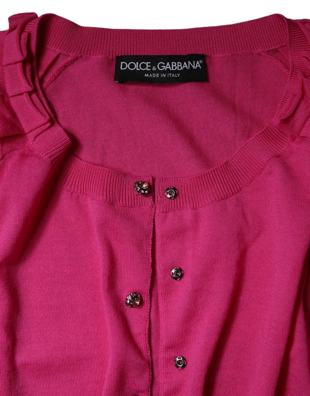 Women’s Dolce &amp; Gabbana Pink Wool Button Down Cardigan Sweater
