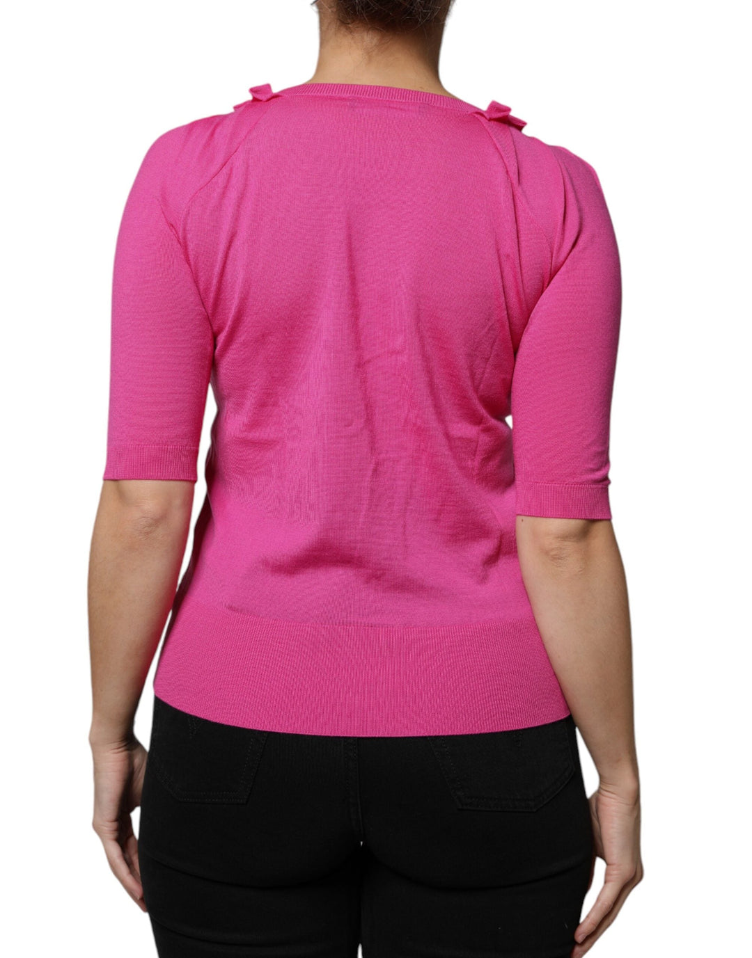 Women’s Dolce &amp; Gabbana Pink Wool Button Down Cardigan Sweater