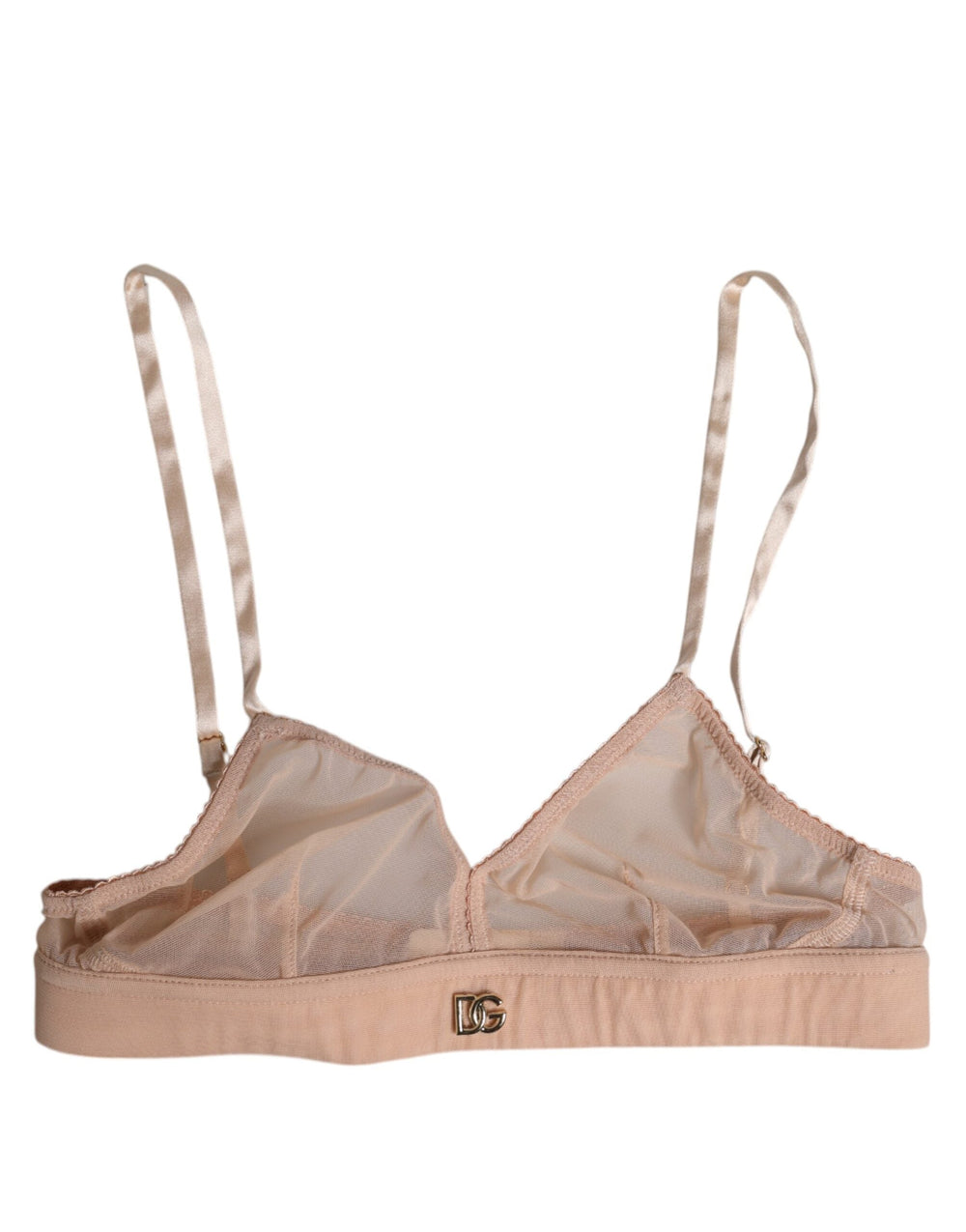 Women’s Dolce & Gabbana Powder Pink Nylon Dg Logo Non Wire Bra Underwear