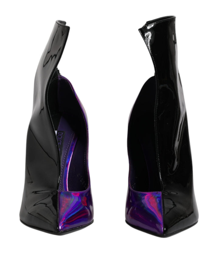 Women’s Dolce &amp; Gabbana Purple Black Pointed Ankle Boots Shoes