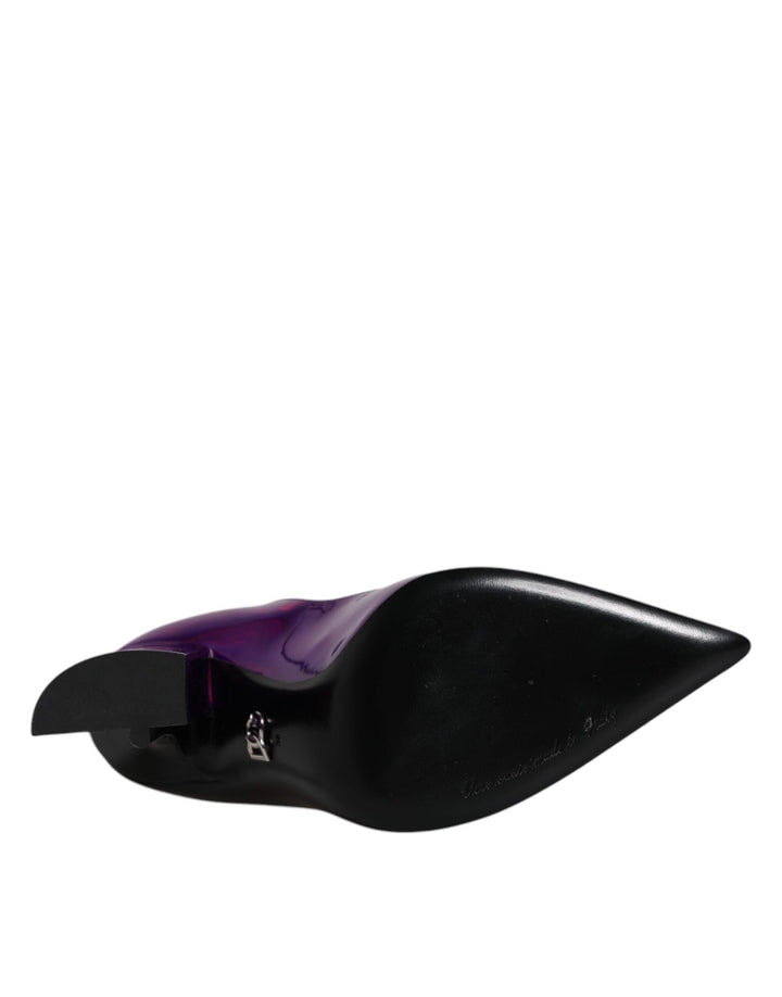 Women’s Dolce &amp; Gabbana Purple Black Pointed Ankle Boots Shoes