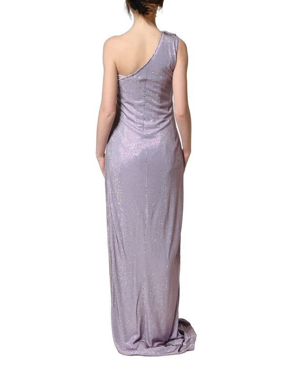 Women’s Dolce & Gabbana Purple Crystal Oneshoulder Eveninggown Dress