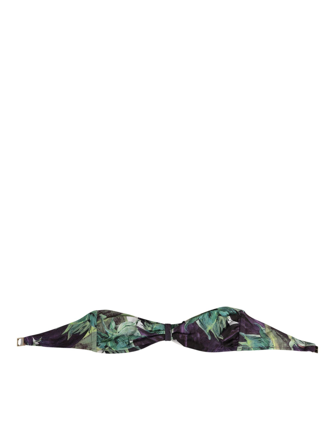 Women’s Dolce &amp; Gabbana Purple Green Leaf Print Bandeau Swimwear Underwear