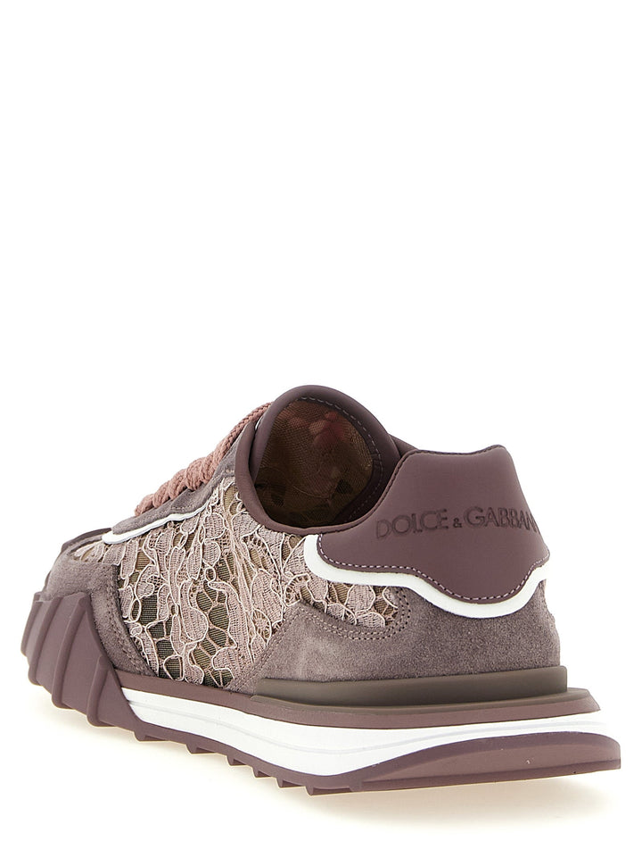 Dolce &amp; Gabbana Purple Leather Athletic Sneakers