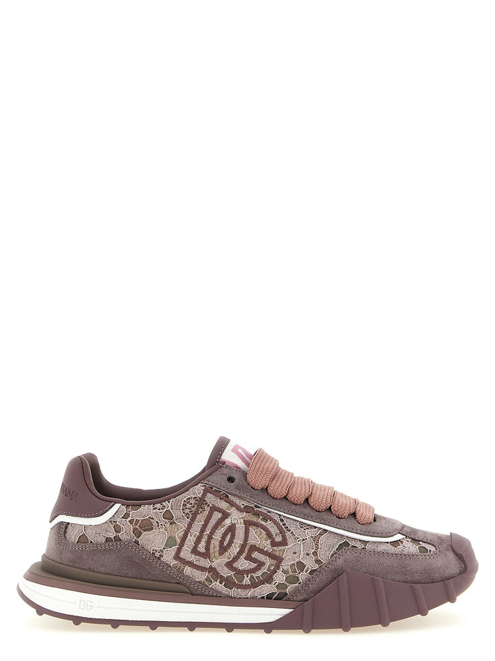 Dolce &amp; Gabbana Purple Leather Athletic Sneakers