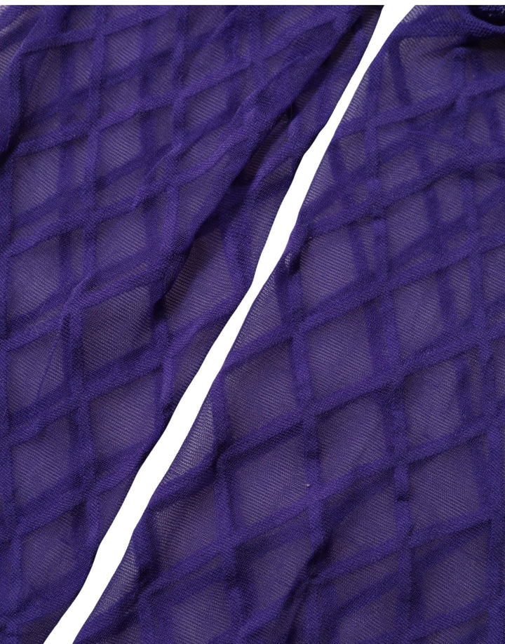 Women’s Dolce &amp; Gabbana Purple Nylon Fishnet Pantyhose Stockings Socks