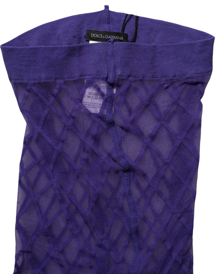 Women’s Dolce &amp; Gabbana Purple Nylon Fishnet Pantyhose Stockings Socks