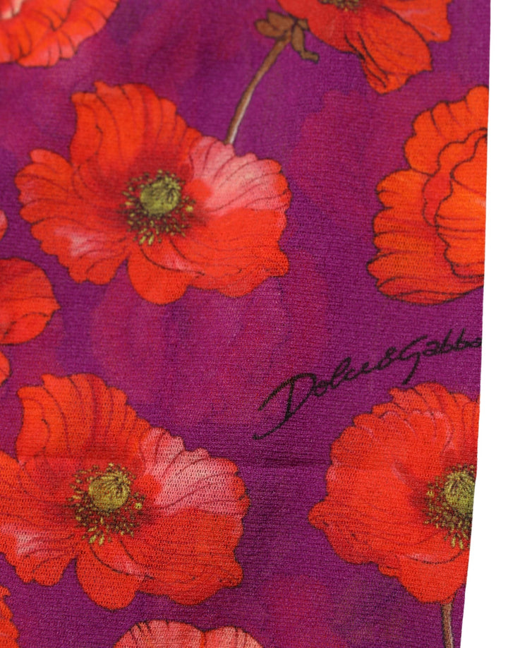 Women’s Dolce &amp; Gabbana Purple Nylon Floral Print Tights Stockings Socks