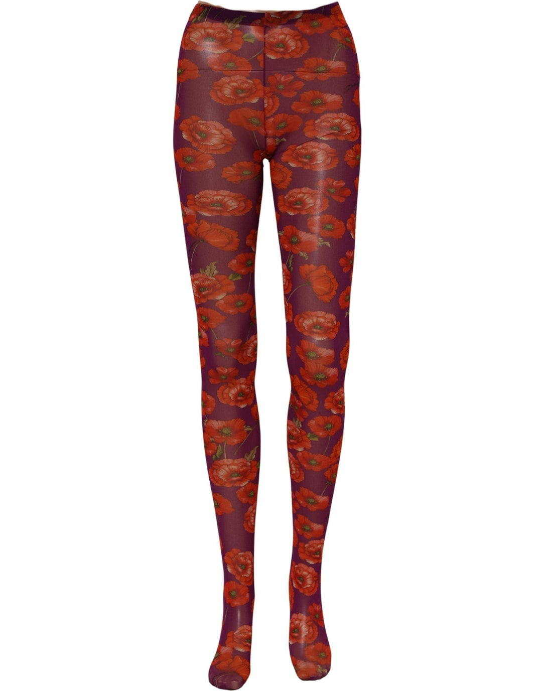 Women’s Dolce &amp; Gabbana Purple Nylon Floral Print Tights Stockings Socks