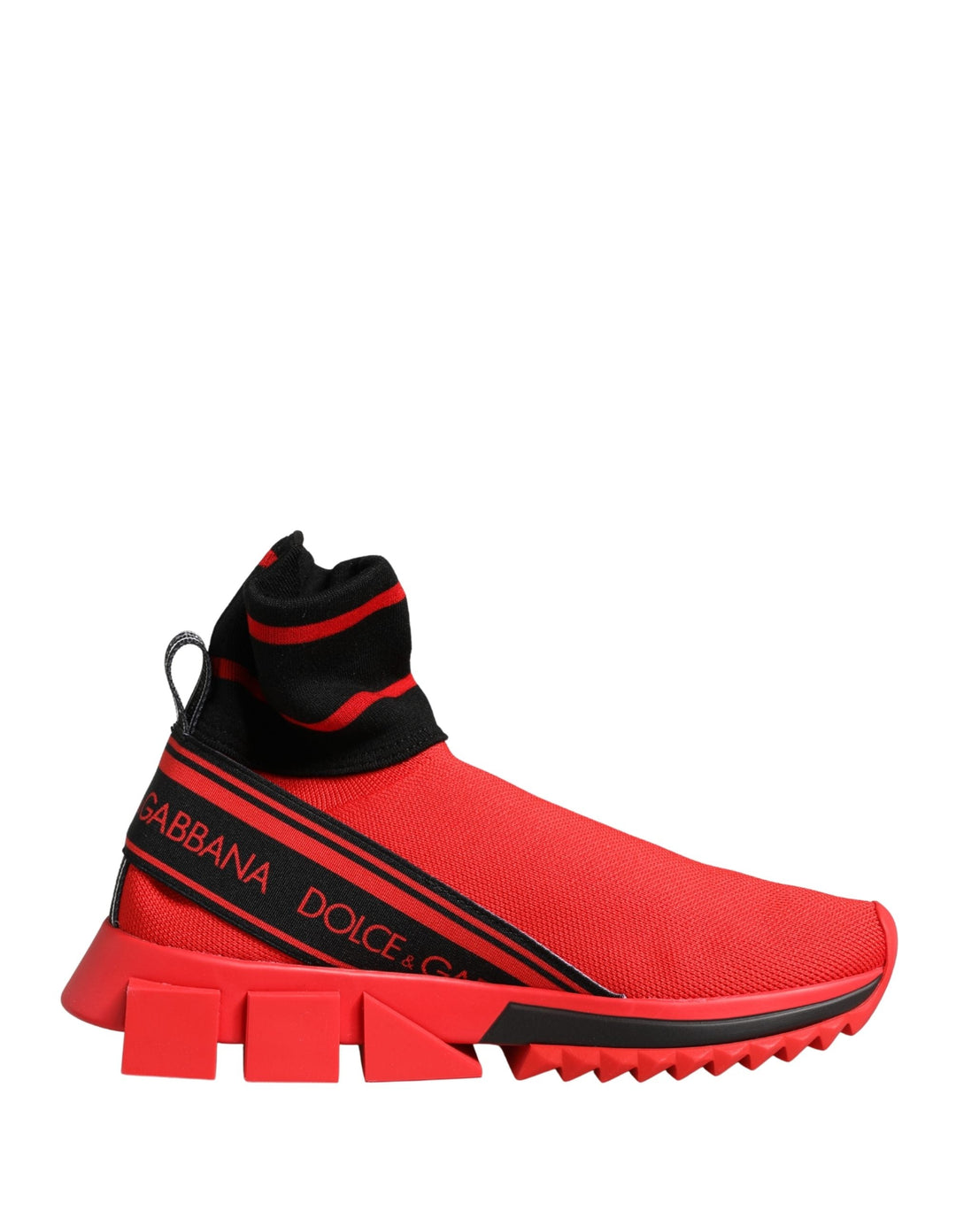 Dolce &amp; Gabbana Red Black Sorrento Socks Sneakers Shoes