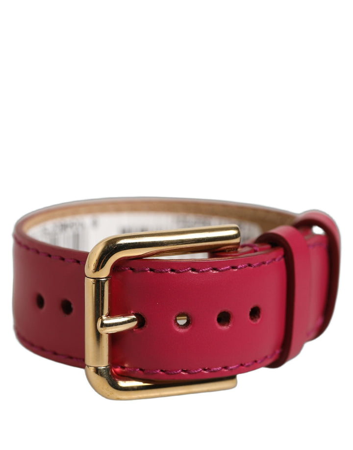 Women’s Dolce &amp; Gabbana Red Calfskin Leather Gold Buckle Belt Strap Bracelet