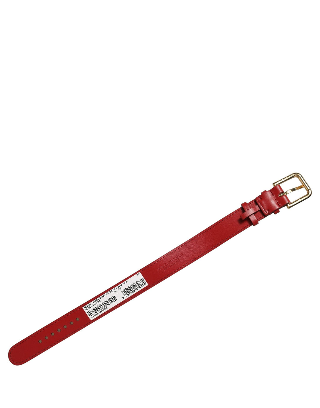Women’s Dolce &amp; Gabbana Red Calfskin Leather Gold Buckle Belt Strap Bracelet