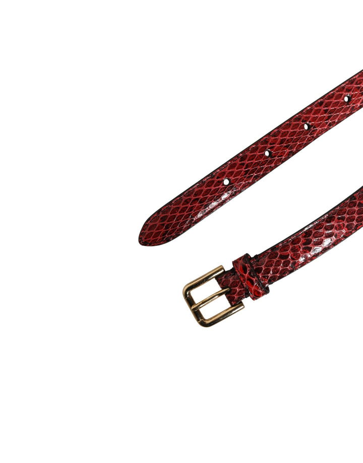 Women’s Dolce &amp; Gabbana Red Leather Daisy Crystal Embellished Waist Belt