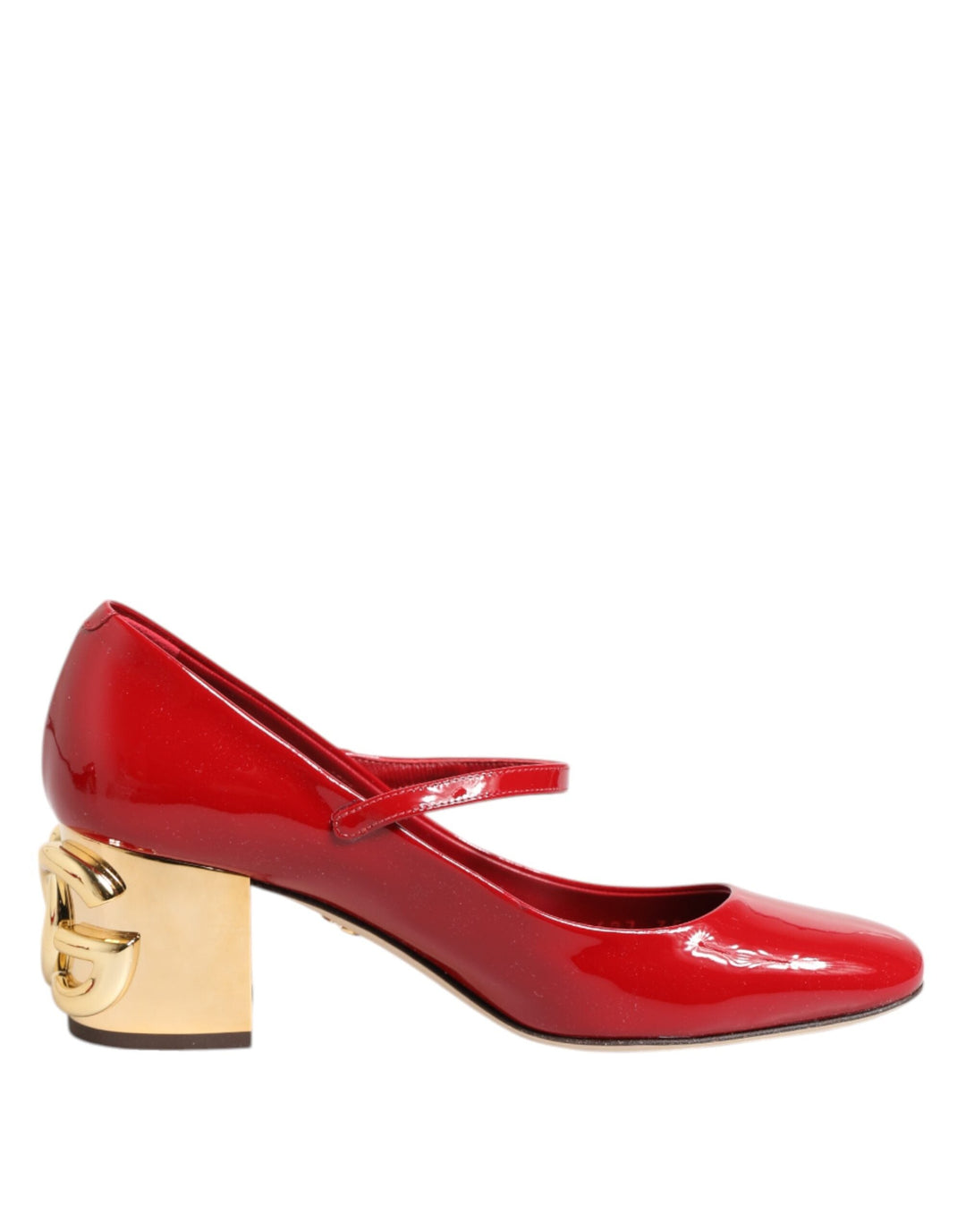 Women’s Dolce &amp; Gabbana Red Leather Dg Logo Heels Sandals Shoes