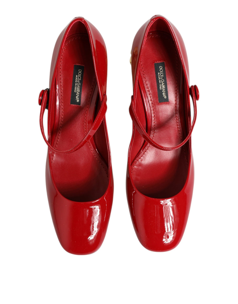 Women’s Dolce & Gabbana Red Leather Dg Logo Heels Sandals Shoes