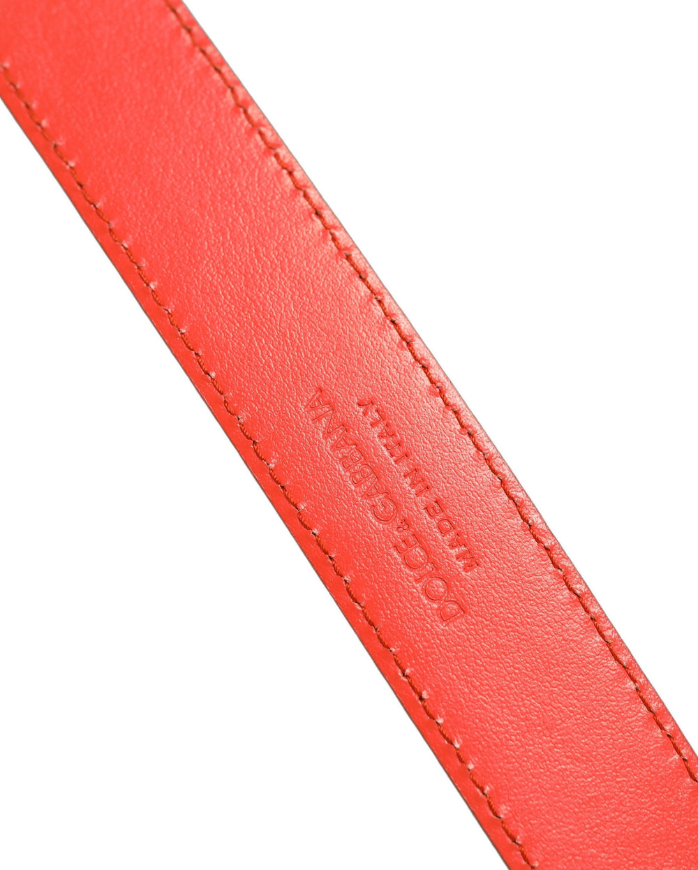 Women’s Dolce & Gabbana Red Leather Silver Metal Buckle Cintura Belt