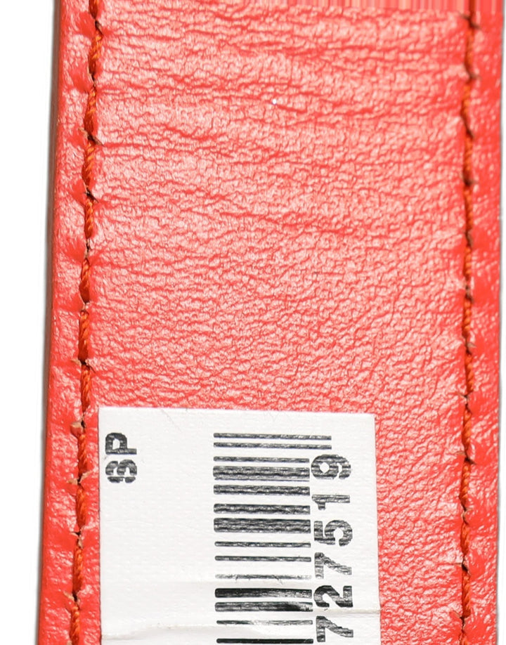 Women’s Dolce &amp; Gabbana Red Leather Silver Metal Buckle Cintura Belt