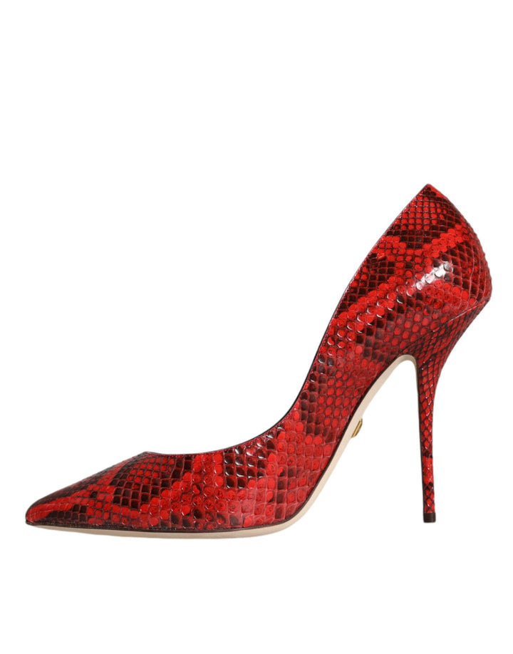 Women’s Dolce &amp; Gabbana Red Leather Stiletto High Heels Pumps Shoes