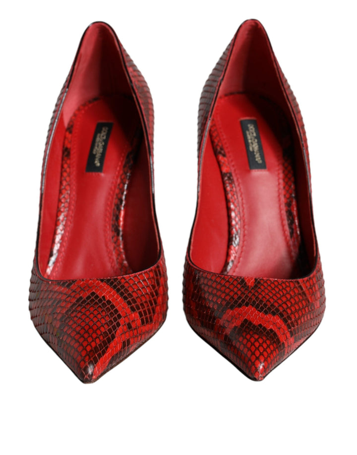 Women’s Dolce &amp; Gabbana Red Leather Stiletto High Heels Pumps Shoes