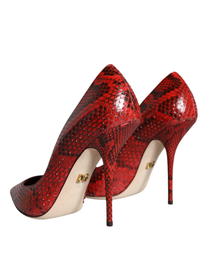 Women’s Dolce &amp; Gabbana Red Leather Stiletto High Heels Pumps Shoes