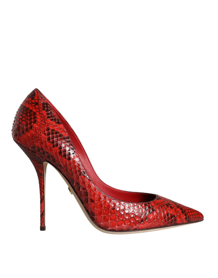 Women’s Dolce &amp; Gabbana Red Leather Stiletto High Heels Pumps Shoes