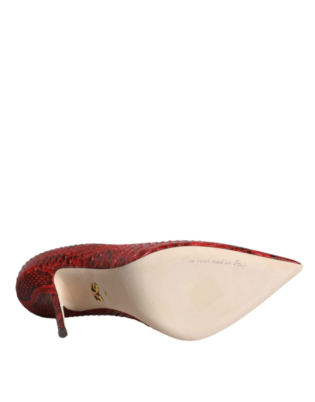 Women’s Dolce &amp; Gabbana Red Leather Stiletto High Heels Pumps Shoes