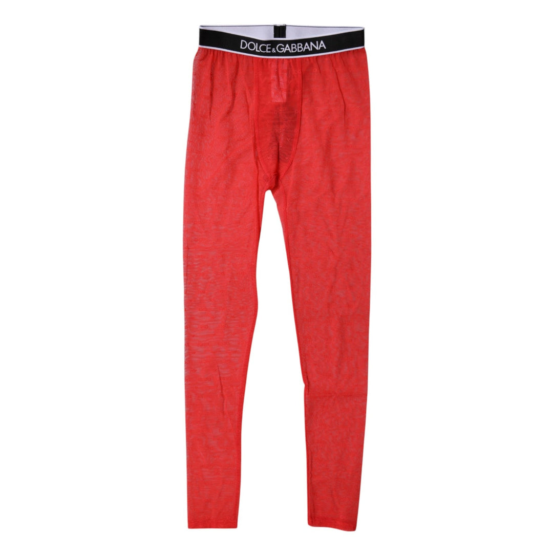 Women’s Dolce &amp; Gabbana Red Logo Lace Lingerie Tight Pants Underwear