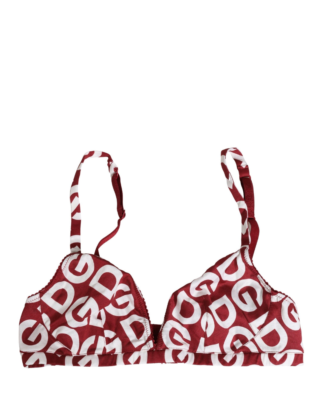 Women’s Dolce &amp; Gabbana Red Logo Monogram Cotton Soft Cup Bra Underwear