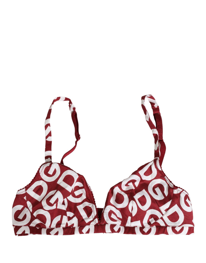 Women’s Dolce &amp; Gabbana Red Logo Monogram Cotton Soft Cup Bra Underwear